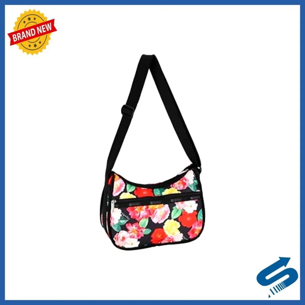 Nylon Hobo Bag with Crossbody Strap, 5 Pockets, 12x9x5 Inches